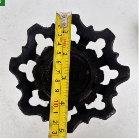 Vintage Black Cast Iron Candle Holder Pedestal Gothic Ornate Filigree Decor - Picture 12 of 15